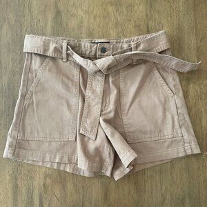Banana Republic Factory 100% Cotton Belted Utility Shorts, Camel Brown, Size 10